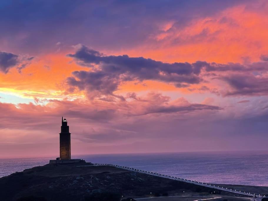 ア・コルーニャAtico Con Terraza Y Vistas Al Mar.アパートメント エクステリア 写真